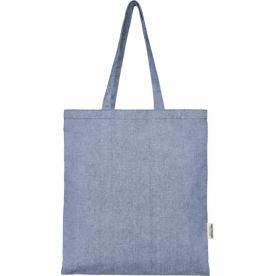 Tote bag en coton recyclé - Bleu chiné