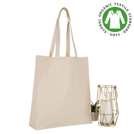 Cabas coton BIO PARIS 330 gr/m2. Tote bag coton bio 38 x 42 x 10 cm - tote bag bio imprimé en France par Sacpub