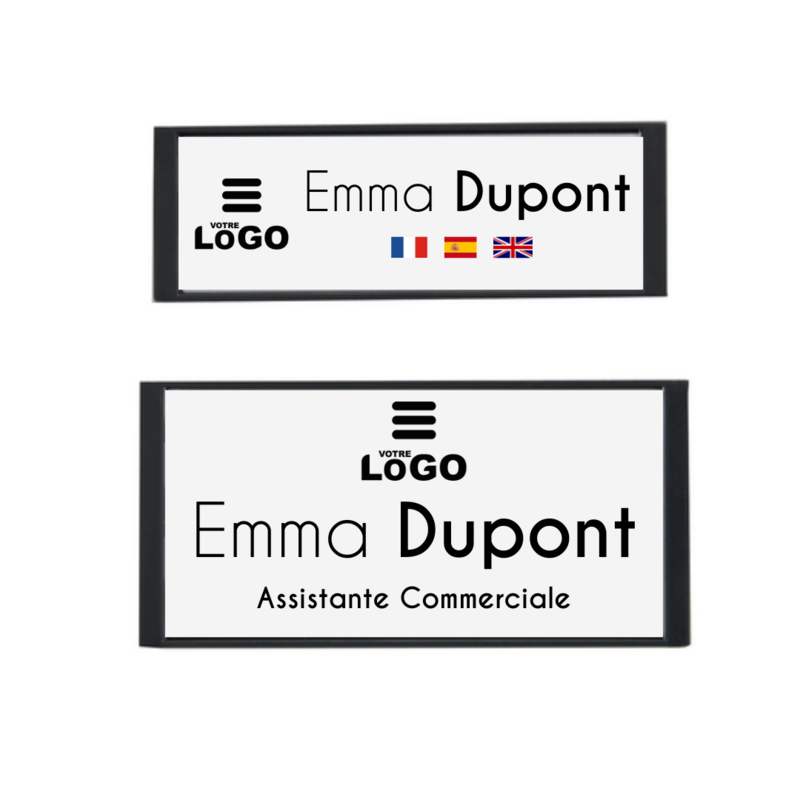 Badge nominatif magnétique Made in Europe - 71 x 24.5 mm