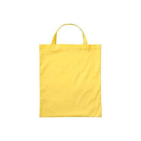 Bolsa algodón Asas cortas 38x42 cm amarillo personalizada en Francia por Sacpub