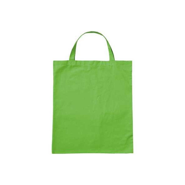 Bolsa algodón Asas cortas 38x42 cm verde claro personalizada en Francia por Sacpub