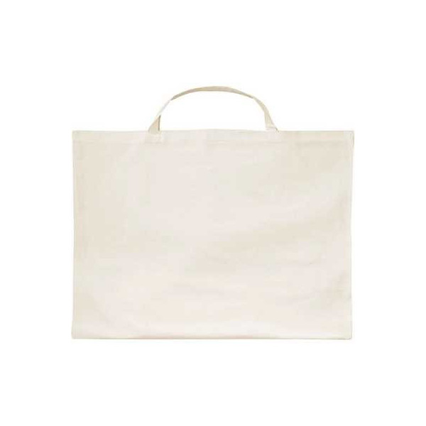 Bolsa de algodón blanco hueso Asas cortas 70x50