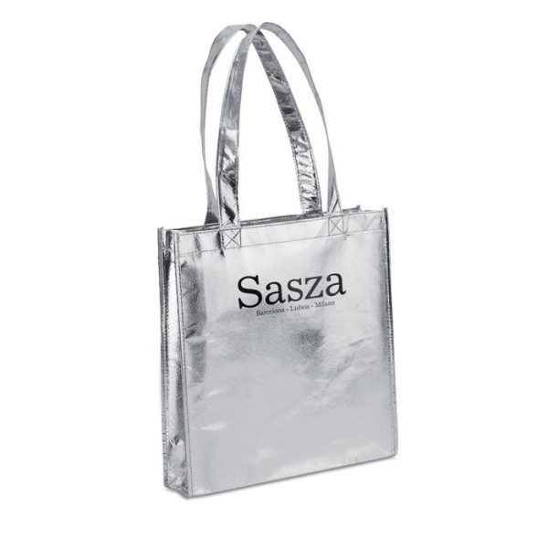 Publicidad bolsa de la compra gris plata Voguish 34x35 cm by Sacpub.com