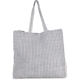 Bolsa de la compra a rayas de algodón y yute (juco) - 45 x 45 x 15 cm-370 g/m².