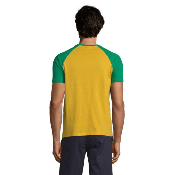 CAMISETA-HOMBRE-BICOLOR-FUNKY-impresa-en-Francia-por-Sacpub-publicidad-especialista-textil