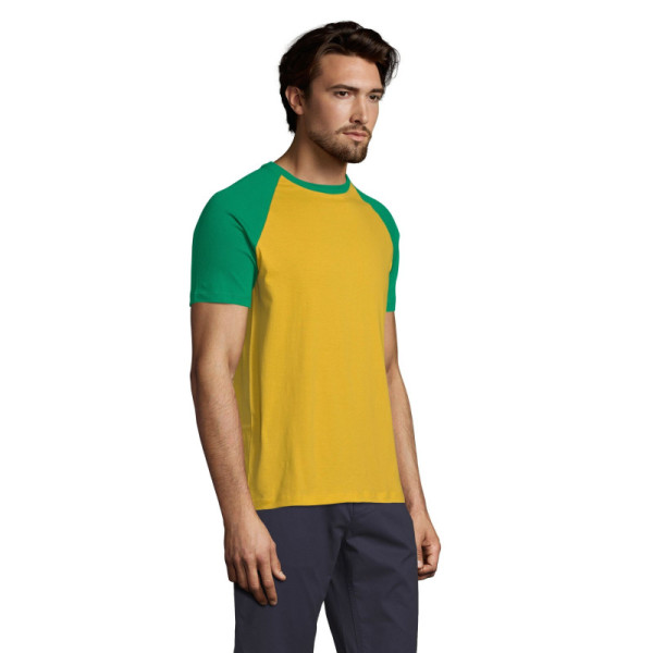 CAMISETA-HOMBRE-BICOLOR-FUNKY-impresa-en-Francia-por-Sacpub-publicidad-especialista-textil