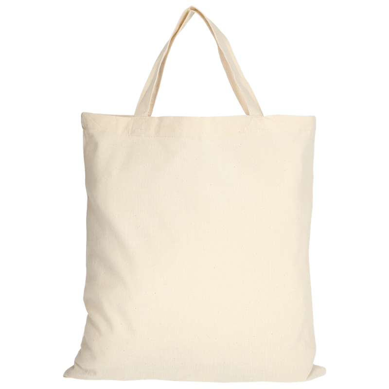 Bolsa algodón natural Asas cortas crudo 38x42 cm - 140gr